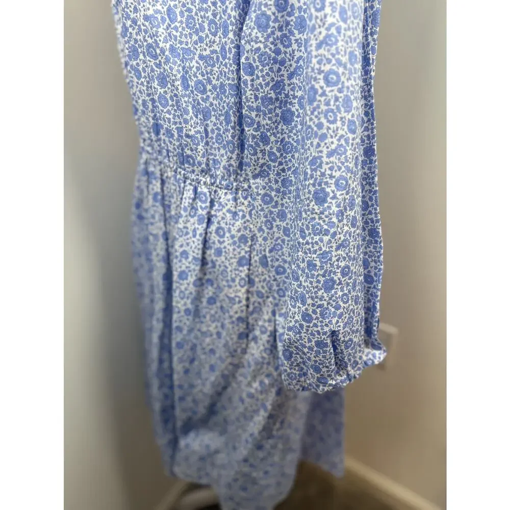 J. Crew Liberty Fabric Ruffle-collar mini dress D'Anjo Coast fabric Size XL Boho